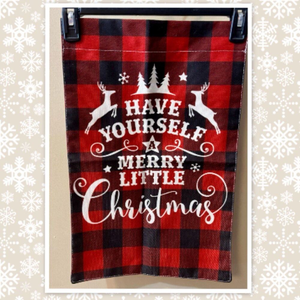 Buffalo Plaid Christmas Garden Flag ~ Size 12.5” X 18”